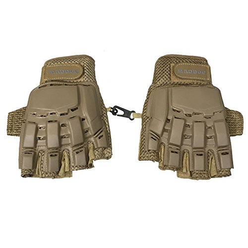 Maddog Tactical Half-Finger Paintball and Airsoft Gloves - Tan - Small/Medium