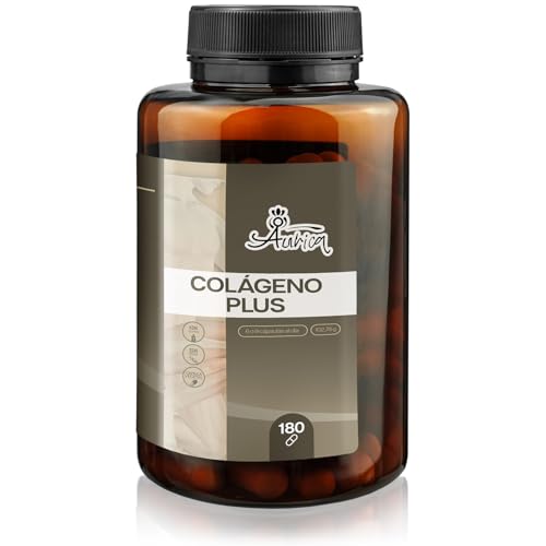 Aurica Colágeno Hidrolizado PLUS 180 Cápsulas - Colageno con Magnesio y Vitamina C - 6 o 9 al día