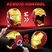 Red and Gold Motorized Iron helmet with eyes glow, touch control and Sound，Effects for Cosplay, Costume Party, Collectible Display cool stuff amazing hot toys for Adult gifts for age 12+years old