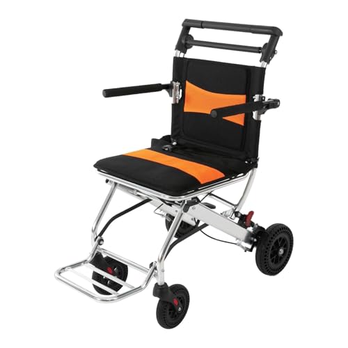 Fauteuil roulant pliable ultra-léger Compatible with personnes âgées et handicapées, fauteuil de voyage portable en aluminium adultes avec freins ceinture sécurité