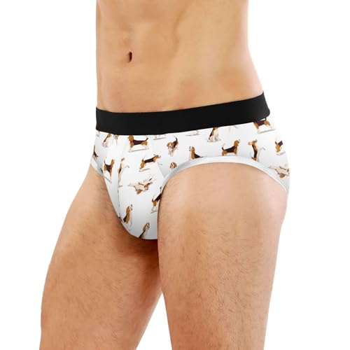 Men's Underwear Briefs Comfort Soft Stretch Classic Fit Cute Beagle Dog Briefs with Contour Pouch4