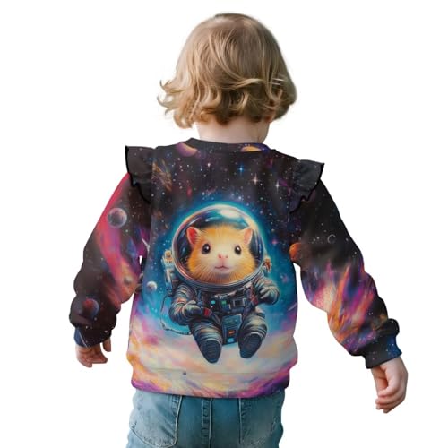 Toddler Girl Long Sleeve Shirt Ruffle Crewneck Sweatshirts Long Sleeve Tops for Girls Fall Winter Clothes Size 1-82