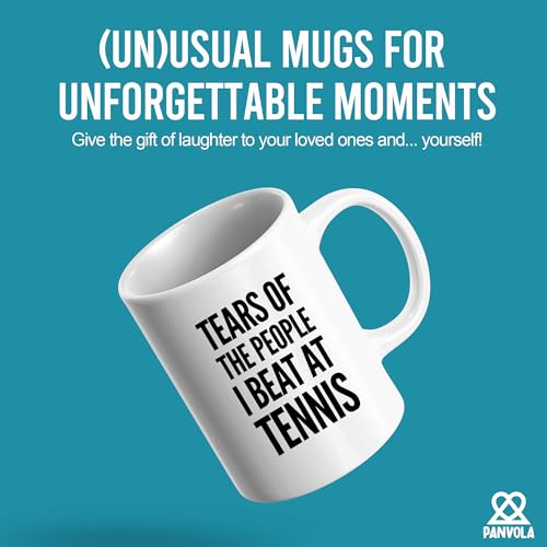 Panvola Tears of the People I Beat at Tennis Sports Tennis Gifts For Men Women Coffee Mug Ceramic Cup 11 oz White Novelty Drinkware