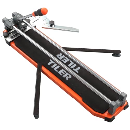 630mm/25 Inch Manual Tile Cutter, Professional Heavy Duty Tile Cutting Machine with Dual Non-Slip Support Feet, Tungsten Carbide Wheel,Precise Ceramic & Porcelain Tile Cutter for DIY