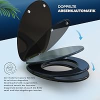 CASARIA WC Sitz mit doppelter Absenkautomatik Schwarz – Ansicht 5