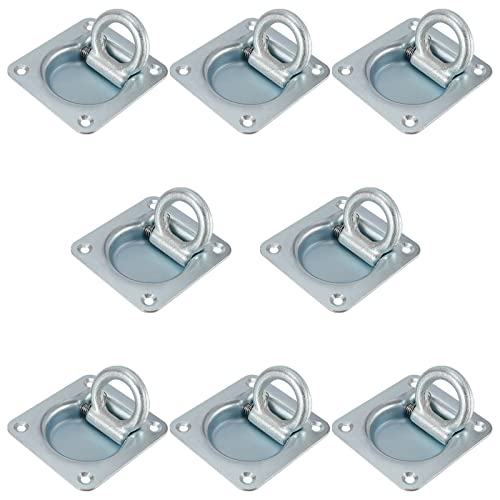 ZEONHEI 8 Occhielli di Ancoraggio per rimorchio, 800 kg, per rimorchi, Ganci, Camion, Barca, 102 x 95 mm, Argento