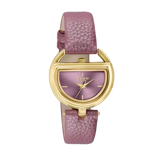 Image of Sonata Poze 8 Quartz Analog with Purple Dial Purple PU Leather Strap Watch for Women - SP80159YL01W