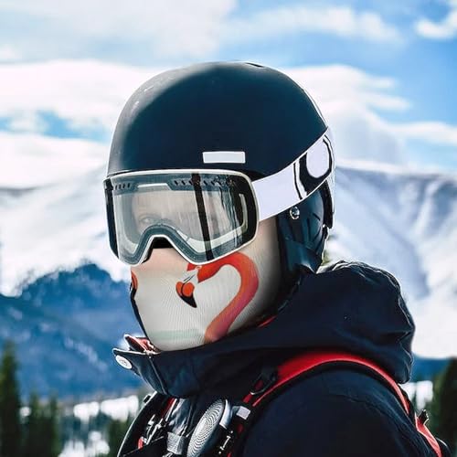 Balaclava para hombres, máscara para esquí y ciclismo, cubreboca con diseño de dos flamencos rojos, protección facial para invierno miniatura 5