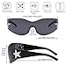 Azoxus Trendy Wrap Around Y2k Sunglasses 2000s Fashion Shield Oversized Rimless Lenses Gradient Brown
