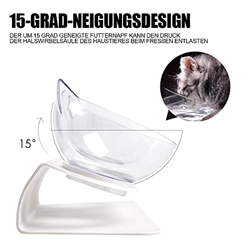 Futternapf Katze Erhöht,Katzenfutter 15 ° Kippbare katzennäpfe Doppelter Futternäpfe Katzenfutter Katzenfutterschale Futternapf für Katze Welpe Futter und Wasser - Image 5