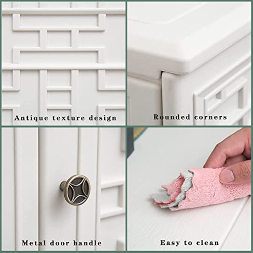 Mrossa Indoor Outdoor Storage Cabinet Waterproof With Shelf, Off White Plastic Outdoor Cabinets For Patio/Garden/Backyard, Size 34.3''L*15''W*36.2''H… #TOP5