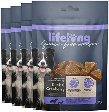 Amazon Brand - Lifelong - High-Protein Dog Treats with Turkey (300gr x 4 Packs)
