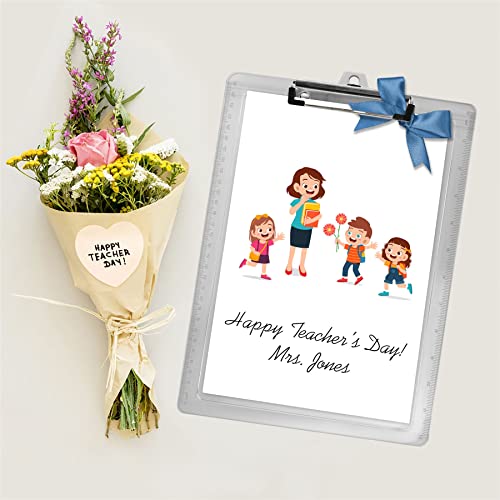 Acrimet Clipboard Letter Size A4 (13 3/8” X 9 7/16”) Low Profile Clip With Side Rulers (Plastic) (Clear Crystal Color) (3 Pack) #TOP5