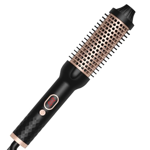 Thermal Curling Iron Round Brush Ceramic Heat Curling Brush with Ceramic Tourmaline Hair Styling Curler Tools 1.69 Inch Heated Dual Voltage Hot for Volume Hair Curler