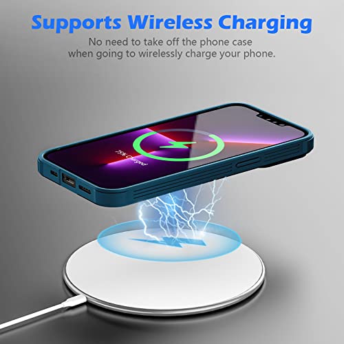 Image of imluckies Compatible with 6.1 inch iPhone 13 Pro Case with Slide Camera Cover, [Back Hard PC & Soft Bumper], Slim Protective & Full Camera Protection Scratch-Resistant Case (Blue)