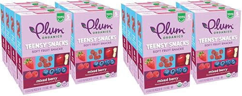 Image of Plum Organics Teensy Snacks Soft Fruit - Mixed Berry - - Organic Toddler Food Fruit Snacks, 5 Count (Pack of 16)