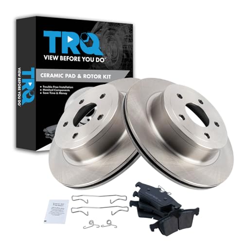 Image of TRQ Rear Brake Pad and Rotor Set Ceramic Compatible with 2008-2010 Chevrolet Cobalt