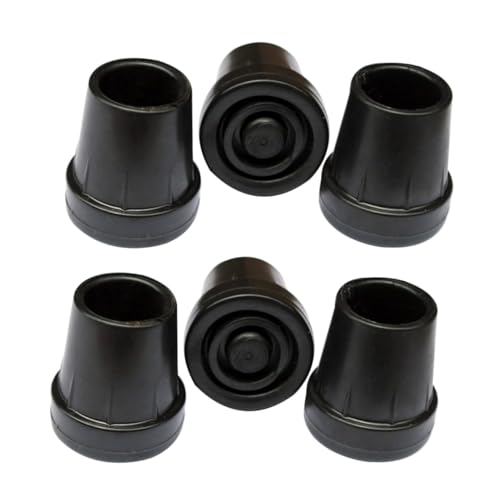 KOMBIUDA 10pcs Walking Cane Tips Walker Accessories Rolling Walker Accessories Elderly Walking Aid Walking Stick Protector Anti-skidding Cane Tips Leg Tips Crutch Tips Black