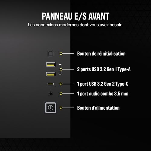 CORSAIR 2500X Boîtier Petit Tour mATX à Double Chambre – Verre Trempé Panoramique - Connexion Inversée Compatible Avec la Carte Mère – Pas de Ventilateurs Inclus – Noir