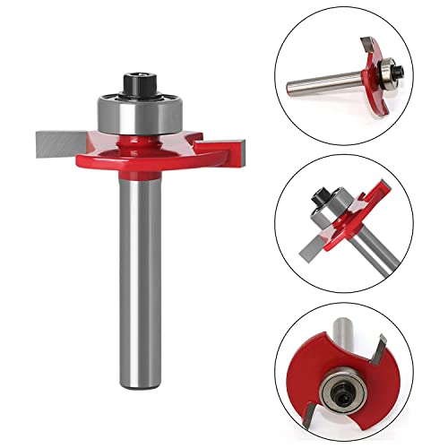 Btstil 1/4'' 3/32 Slot Cutter Bit for Knock on Furniture T Trim Router Campervan Motorhome Red, 1.22 inches diameter - Image 3