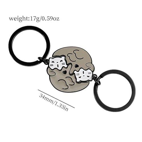 Cute Cat Pullze Funny Otter Animal Matching Keychain Couple Keyring Valentines Day Gifts Anniversary for Him Her4