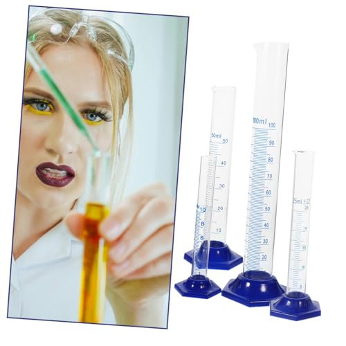 Cilindros graduados Mikikit de vidrio con probeta y cepillo de limpieza para laboratorios 6