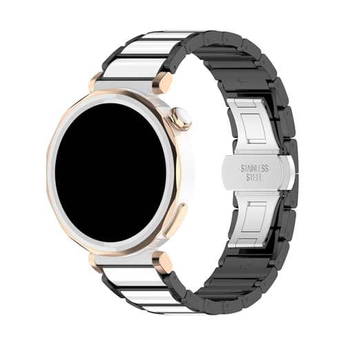 [PLYYQZM] 18 mm�Z���~�b�N�X+�����e�[�v. Hua wei �ɍ��� Watch GT5Pro 42mm GT4 GT5 41mm�p�A�����p�����r�W�l�X�u���X���b�g�ɓK��(Black white,For GT5 41mm)