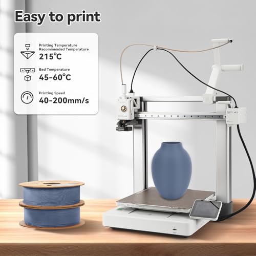 Image of 3DHojor Matte PLA Filament 1.75mm, Upgrade 3D Printer Filament, 1KG*2 Cardboard Spool 3D Printing Filament for 3D Printers(Matte Grey 2Pack)