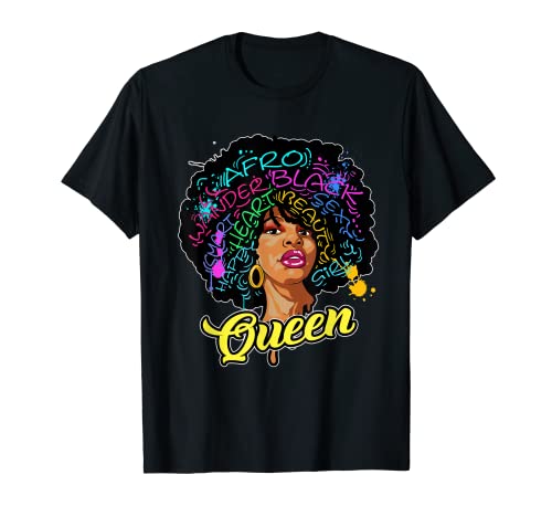 Camisa de regalo de mujer negra fuerte Afro Art Camiseta
