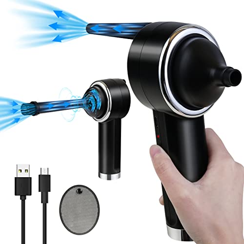 efluky Cordless Air Duster for Computer Clean, Air Keyboard Cleaner, 2-in-1 Dust Blower and Vacuum Cleaner, 6000mAh Battery, 10W Fast Charging, Powerful 42000 RPM, Replaces Compressed Air Can