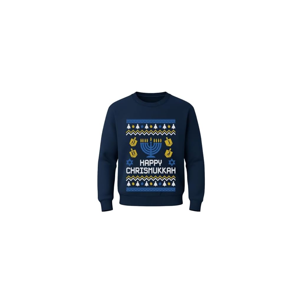 Tstars Chrismukkah Sweater Men Funny Jewish Hanukkah Christmas Holiday | Soft fleece interfaith sweatshirt; great for Hanukkah and Christmas, holiday party, funny Jewish xmas gift