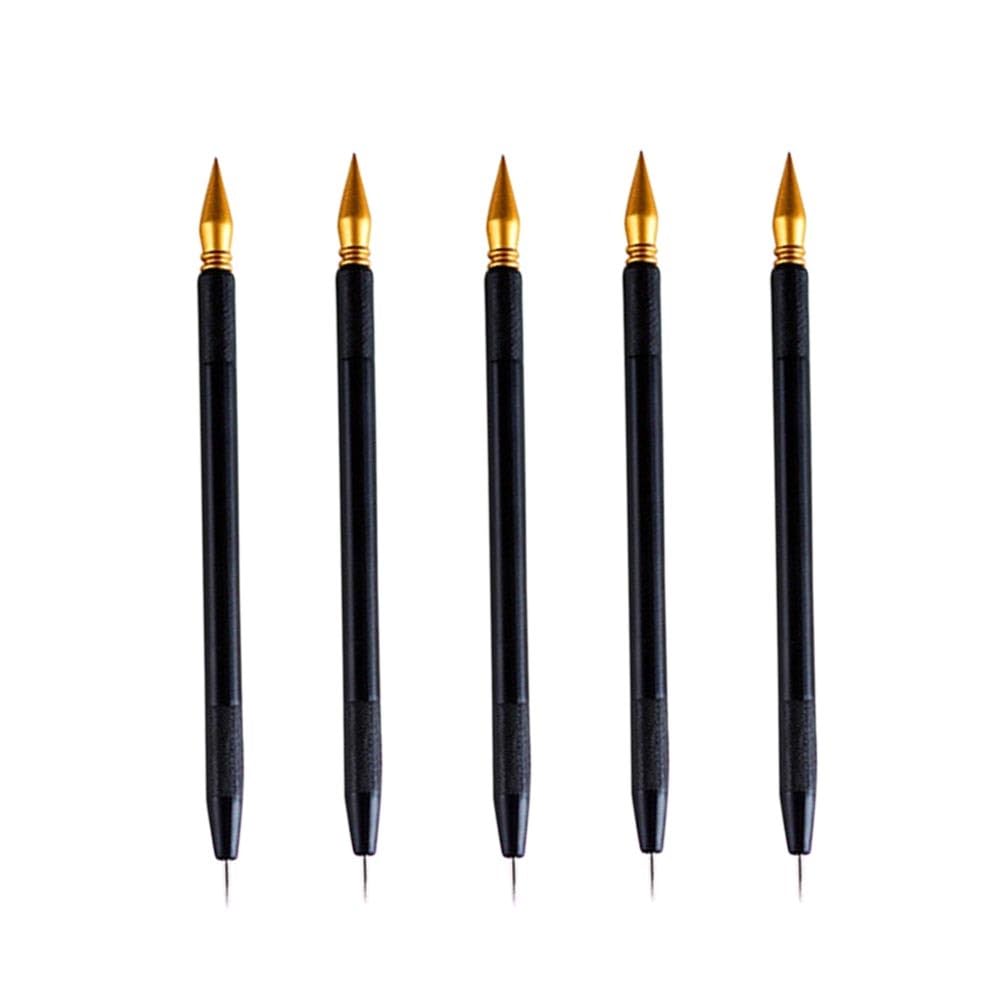 NUOBESTY Dual Tip Scratch Painting Pens 5Pc Set Ergonomic Stylus Pens for Detailed Drawing on Black Scratch Paper and Rainbow Art for Kids and Adults