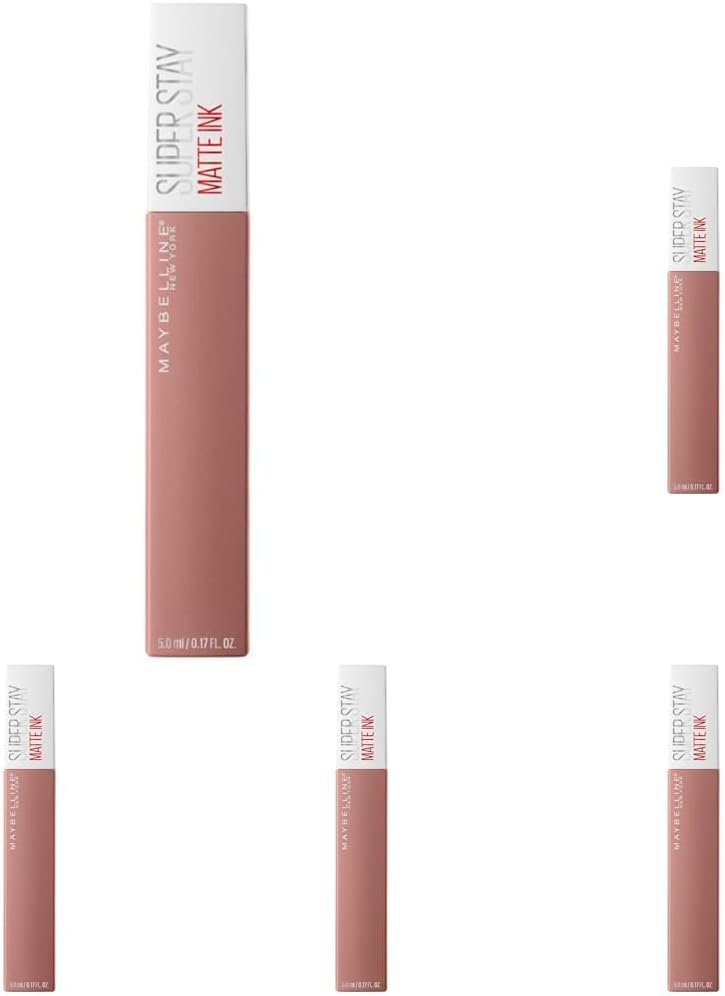 Superstay Matte Ink Longlasting Liquid, Nude Lipstick, Up To 12 Hour Wear, Non Drying, 60 Poet, 5 ml, Pack Of 5