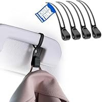 Car Hook Kleiderhaken für Auto Haltegriff (4 Stk.) - Der Jackenhalter Auto hält Jacken & Taschen bis 10kg, Auto Kleiderhaken aus weichem Material, Haken für Haltegriff Auto, Auto Kleiderbügel Schwarz
