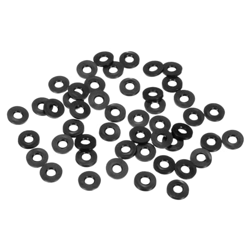 M METERXITY 120-Pack Black Rubber Washer Assorted Kit, 5mm ID 11mm OD 1.6mm Thickness Rubber Flat Washer, Shower Hose Washers for Screws/Household Faucets/Garden Hoses Rubber Washers