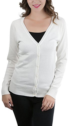 Image of ToBeInStyle Women's Long Sleeve Button Down V-Neck Cardigan