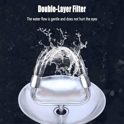 Station de Douche oculaire d'urgence, système de Douche de sécurité en Acier Inoxydable avec Plaque de Commande, kit de Lavage oculaire intégré, entrée Unique
