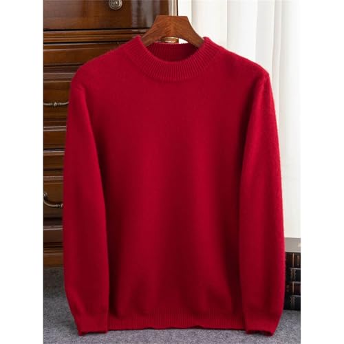 Cashmere Men's Thick Pullover Mock Neck Sweater Solid Smart Casual Cashmere Knitwear Winter4