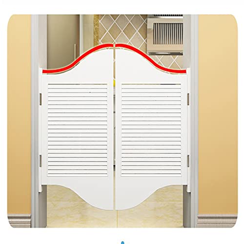 BOHHO Retro Louvered Saloon Swing Door,Cafe Swinging Doors, Bar Door Partition Door Saloon,Self-Closing Solid Wood Partition Door Cowboy Door for Patio Porch, Customizable,C,W120xH80cm(47x31in)