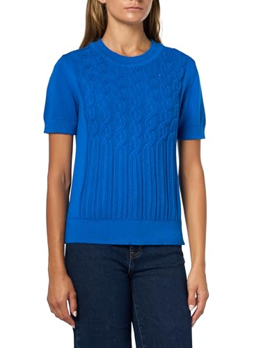 Image of Nautica Women's Short Sleeve Crew Neck Cable Solid Sweater