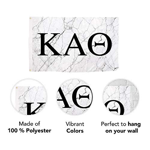 Kappa Alpha Theta Sorority Letter Flag Banner 3 Feet X 5 Feet Sign Decor Theta (Light Marble) #TOP2