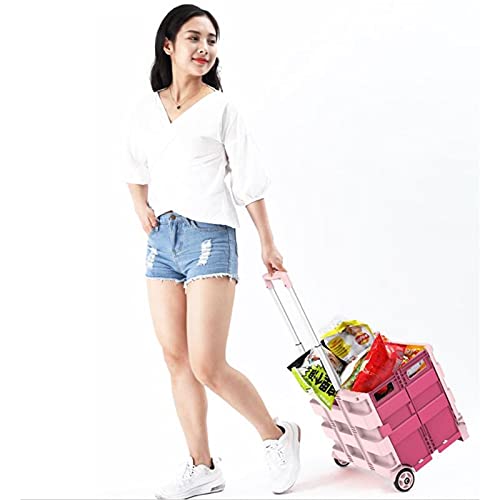gbgymjm Einkaufstrolley Einkaufstrolley Faltbarer Allzweckwagen Zusammenklappbarer Einkaufswagen mit Teleskopgriff für… – Bild 8