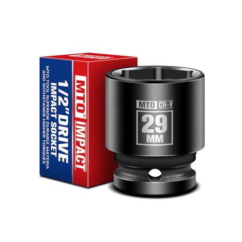Image of MTO 1 /2 inch Drive 29mm Shallow Impact Socket, 6-Point Metric Socket for Automotive Maintaince, CR-V Steel Meets ANSI Standards