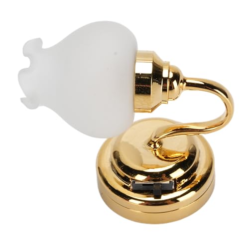 Cryfokt 1:12 スケール ドールハウス ミニチュア ウォール ランプ 花の形、照明 LED ライト ドールハウス キッチン、リビング ルーム用