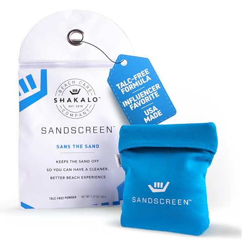SHAKALO Sand Removal Bag – Talc-Free Sand Remover for Beach Days – Helps Remove Grains from Skin Without Water – Portable Microfiber Beach Accessories Must Haves for Hands, Feet, and Legs – Pack 1
