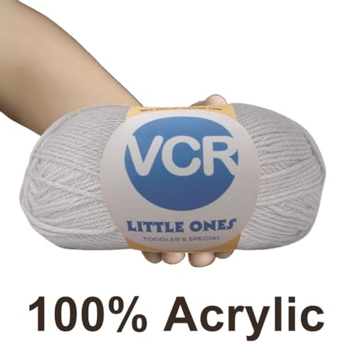 Image of VCR Bone Grey Yarn, 100 Grams Hank, 190 Meters Length, Acrylic Ball for Crochet and Knitting, Soft Crosia Threads, Pack of 1 Yarn, Suitable for DIY Crafts