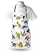 Lunarable Dinosaur Apron, Cartoon Dino Images Other Elements from Jurassic Fauna Creatures, Unisex Kitchen Bib with Adjustable Neck for Cooking Gardening, Adult Size, Green White