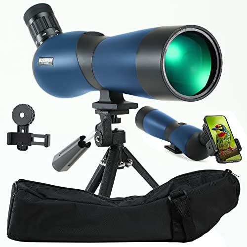 BOSSDUN Cannocchiale Zoom ad alta definizione 20-60x60 con treppiede, prisma BAK4 e lente FMC a prova d'urto per il tiro al...