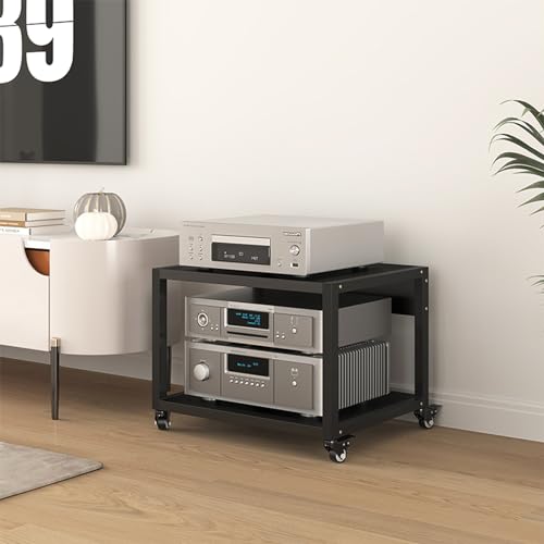 4-poziomowa ruchoma szafka wideo do salonu i gier - narożny stojak na telewizor wielofunkcyjny stojak HiFi kompaktowy 50 x 40 x 40 cm centrum rozrywki, idealny do konfiguracji nagrywania