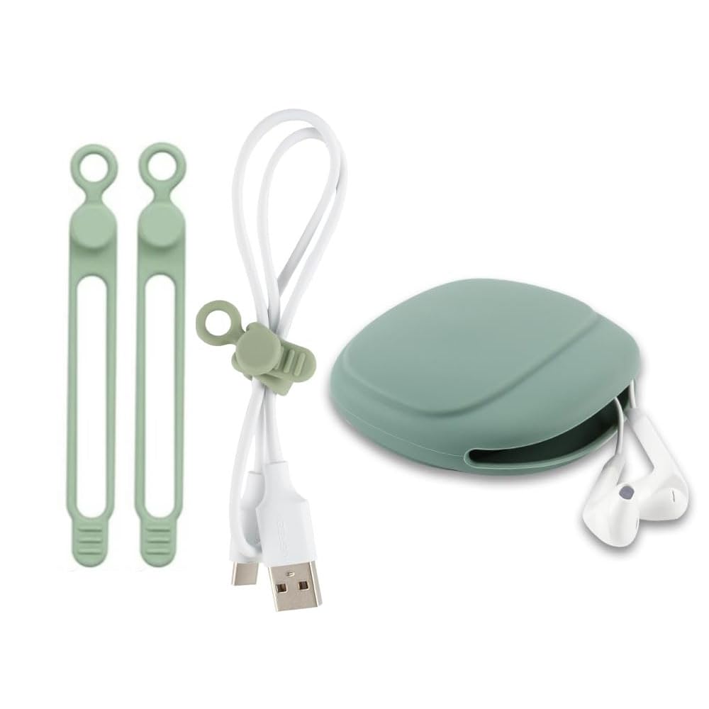 Silicone Headphone Organizer,Portable Data Cable Storage Case with Cable Ties Waterproof Mini Pouch for Earphones Coins Keys USB Flash Drives Earrings Jewellery